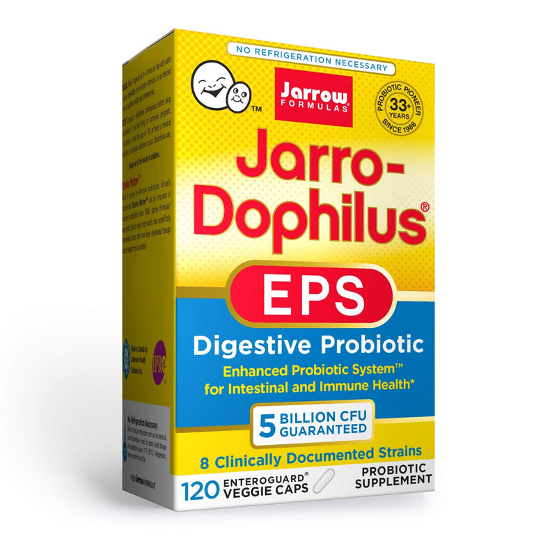 [Australia] - Jarrow Formulas Jarro-Dophilus EPS - 5 Billion Viable Organisms Per Serving - 120 Enteric Coated Veggie Caps - Multi-Strain Probiotic - Intestinal & Immune Health - Up to 120 Servings 5 Billion CFU 120 Count (Pack of 1) 