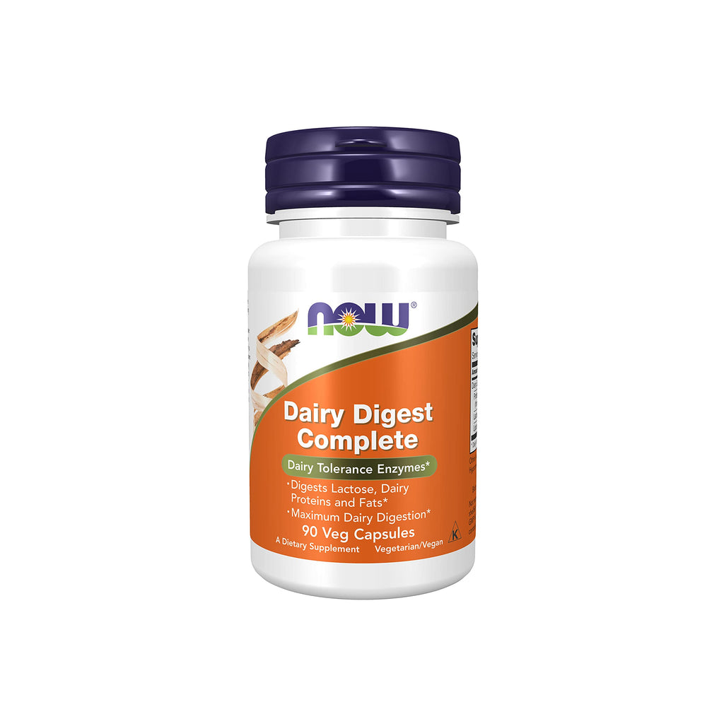 [Australia] - NOW Supplements, Dairy Digest Complete, Digests Lactose, Dairy Proteins and Fats*, Dairy Tolerance Enzymes*, 90 Veg Capsules 