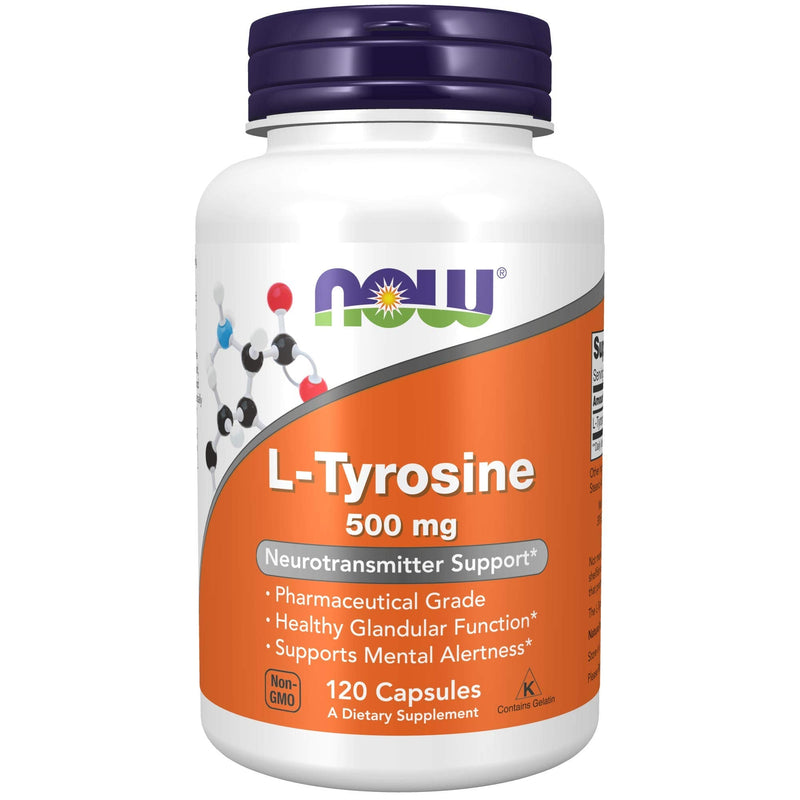 [Australia] - NOW Supplements, L-Tyrosine 500 mg, Supports Mental Alertness*, Neurotransmitter Support*, 120 Capsules 