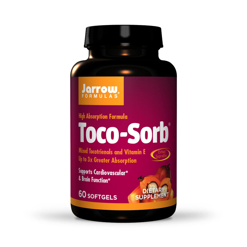 [Australia] - Jarrow Formulas Toco-Sorb - 60 Softgels - Cardiovascular Health & Brain Function Support - High Absorption Formula - Mixed Tocotrienols & Vitamin E - Up to 60 Servings 60 Count 