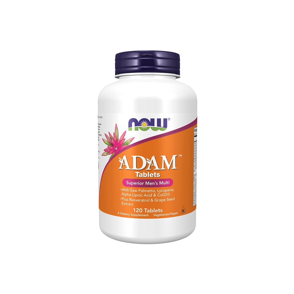 [Australia] - NOW Supplements, ADAM™ Men's Multivitamin with Saw Palmetto, Lycopene, Alpha Lipoic Acid and CoQ10, Plus Natural Resveratrol & Grape Seed Extract, 120 Tablets 