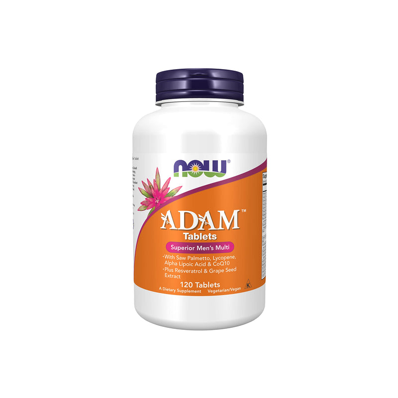 [Australia] - NOW Supplements, ADAM™ Men's Multivitamin with Saw Palmetto, Lycopene, Alpha Lipoic Acid and CoQ10, Plus Natural Resveratrol & Grape Seed Extract, 120 Tablets 