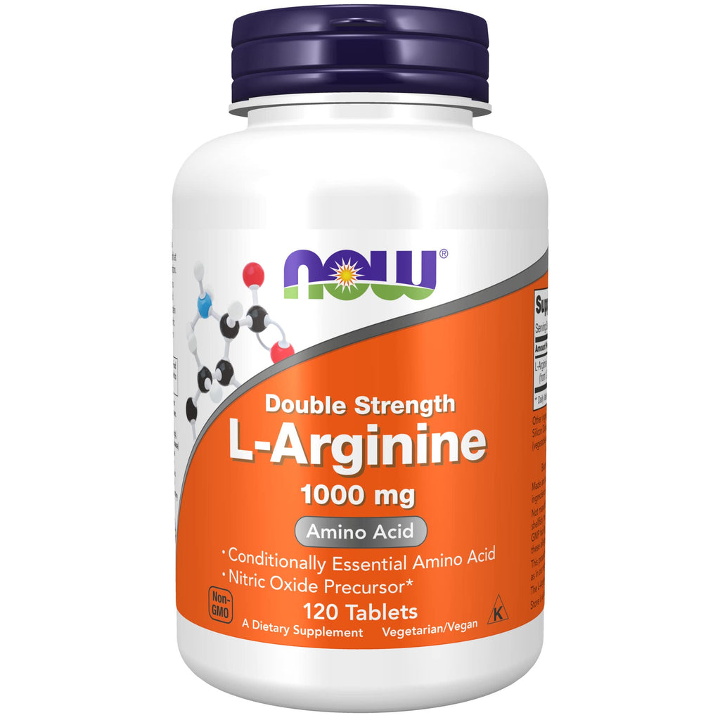 [Australia] - NOW Supplements, L-Arginine 1,000 mg, Nitric Oxide Precursor*, Amino Acid, 120 Tablets 