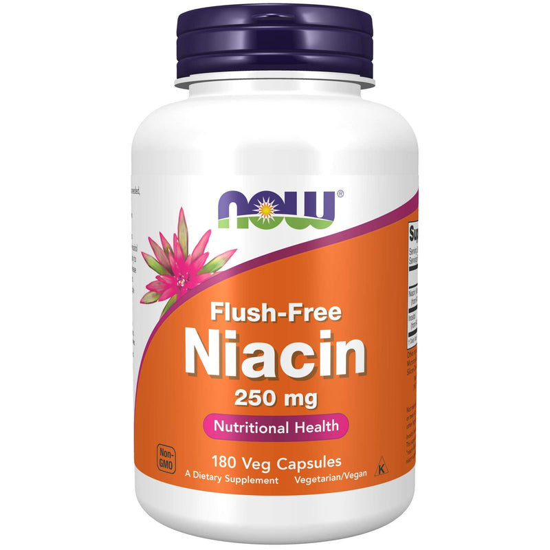 [Australia] - NOW Supplements, Niacin (Vitamin B-3) 250 mg, Flush-Free, Nutritional Health, 180 Veg Capsules 