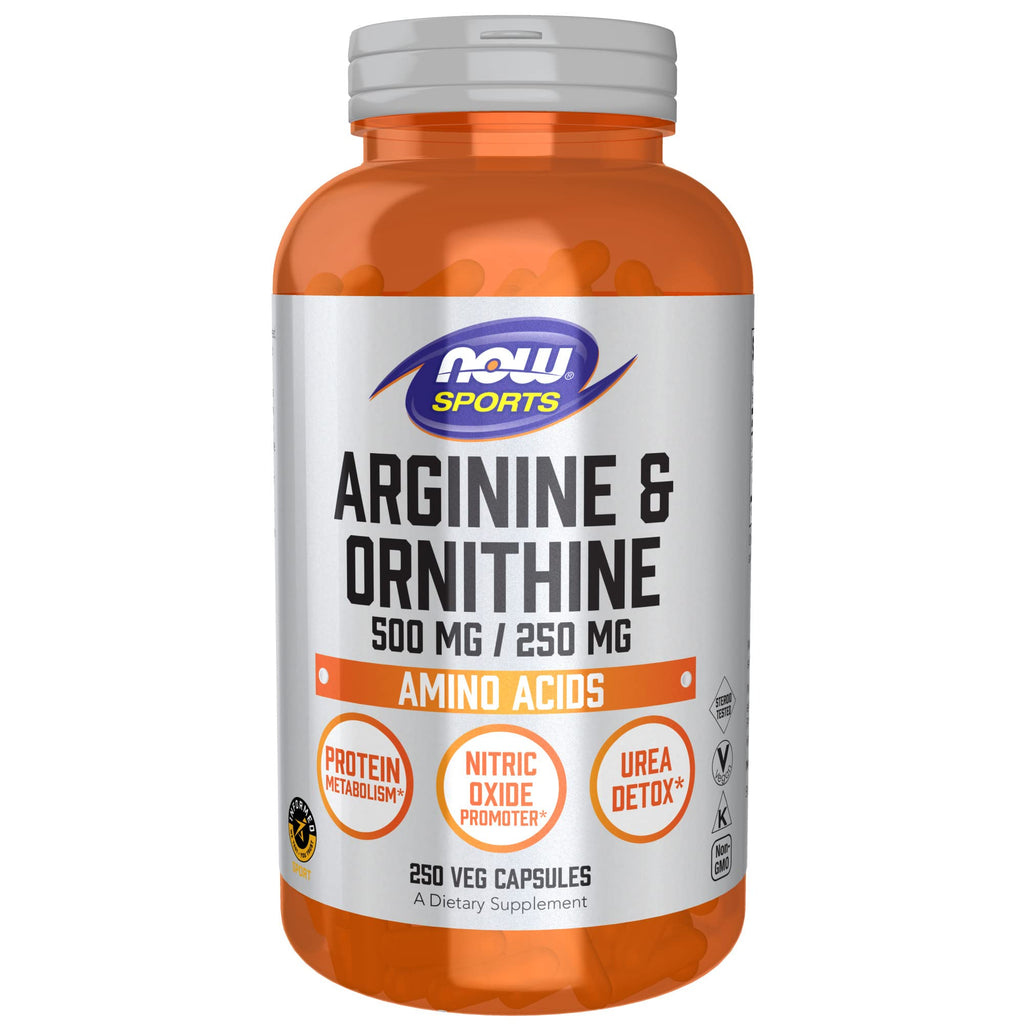 [Australia] - NOW Sports Nutrition, Arginine & Ornithine 500/250 mg, Amino Acids, 250 Veg Capsules 