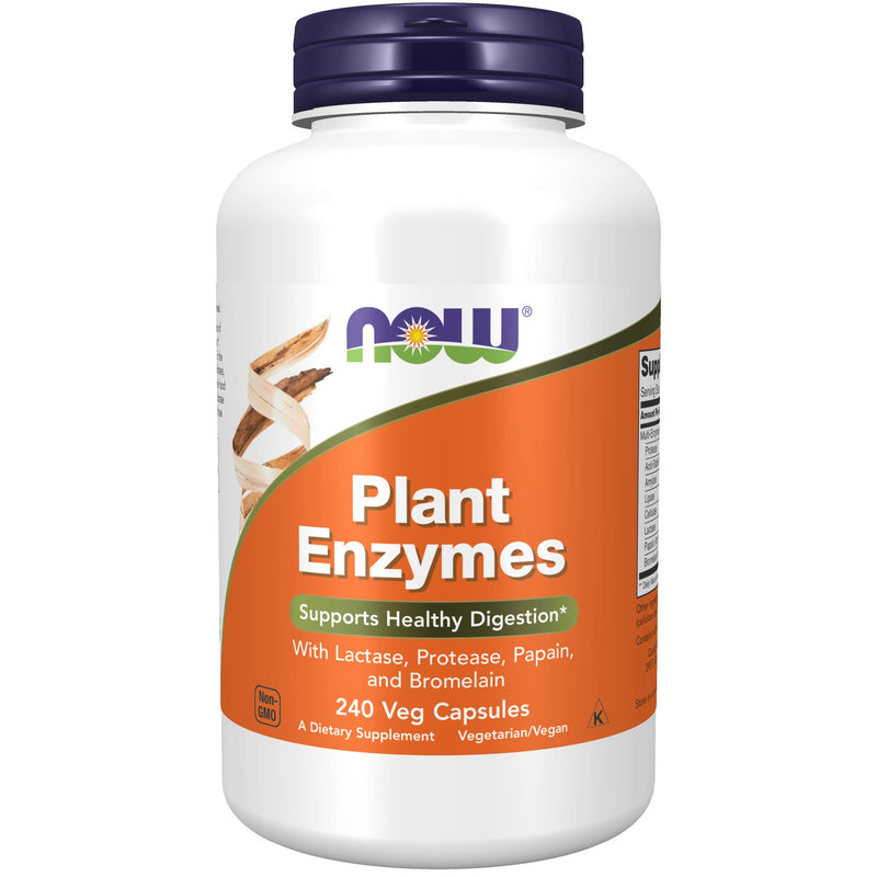 [Australia] - NOW Supplements, Plant Enzymes with Lactase, Protease, Papain and Bromelain, 240 Veg Capsules 