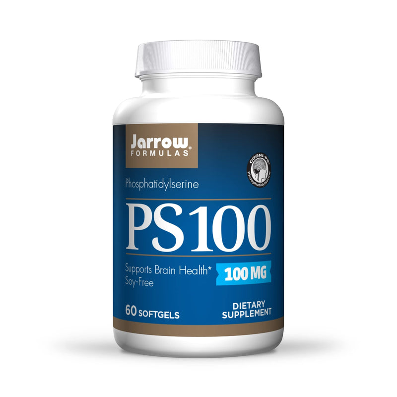 [Australia] - Jarrow Formulas 100 mg Phosphatidylserine (PS 100), Supports Brain Health, Soy Free, White, 60 Count PS-100 (Soy Free) 60 Count (Pack of 1) 