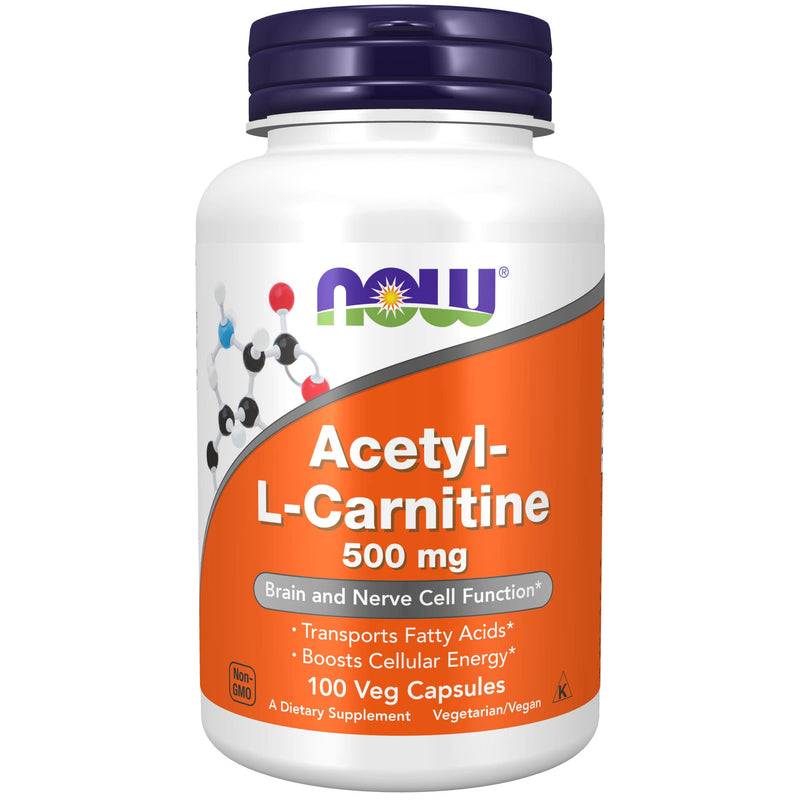 [Australia] - NOW Supplements, Acetyl-L Carnitine 500 mg, Amino Acid, Brain And Nerve Cell Function*, 100 Veg Capsules 