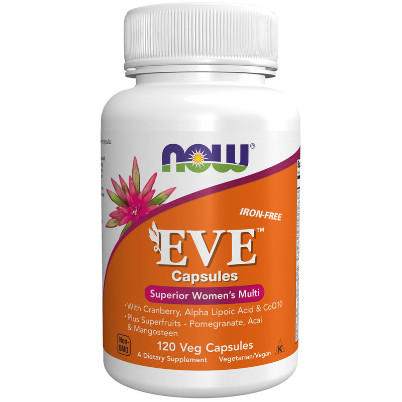 [Australia] - NOW Supplements, Eve™ Women's Multivitamin with Cranberry, Alpha Lipoic Acid and CoQ10, plus Superfruits - Pomegranate, Acai & Mangosteen, Iron-Free, 120 Veg Capsules 