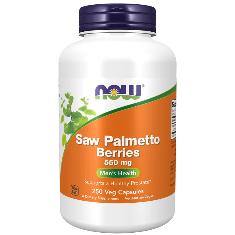 [Australia] - NOW Supplements, Saw Palmetto Berries (Serenoa repens) 550 mg, Men's Health*, 250 Veg Capsules 250 Count (Pack of 1) 