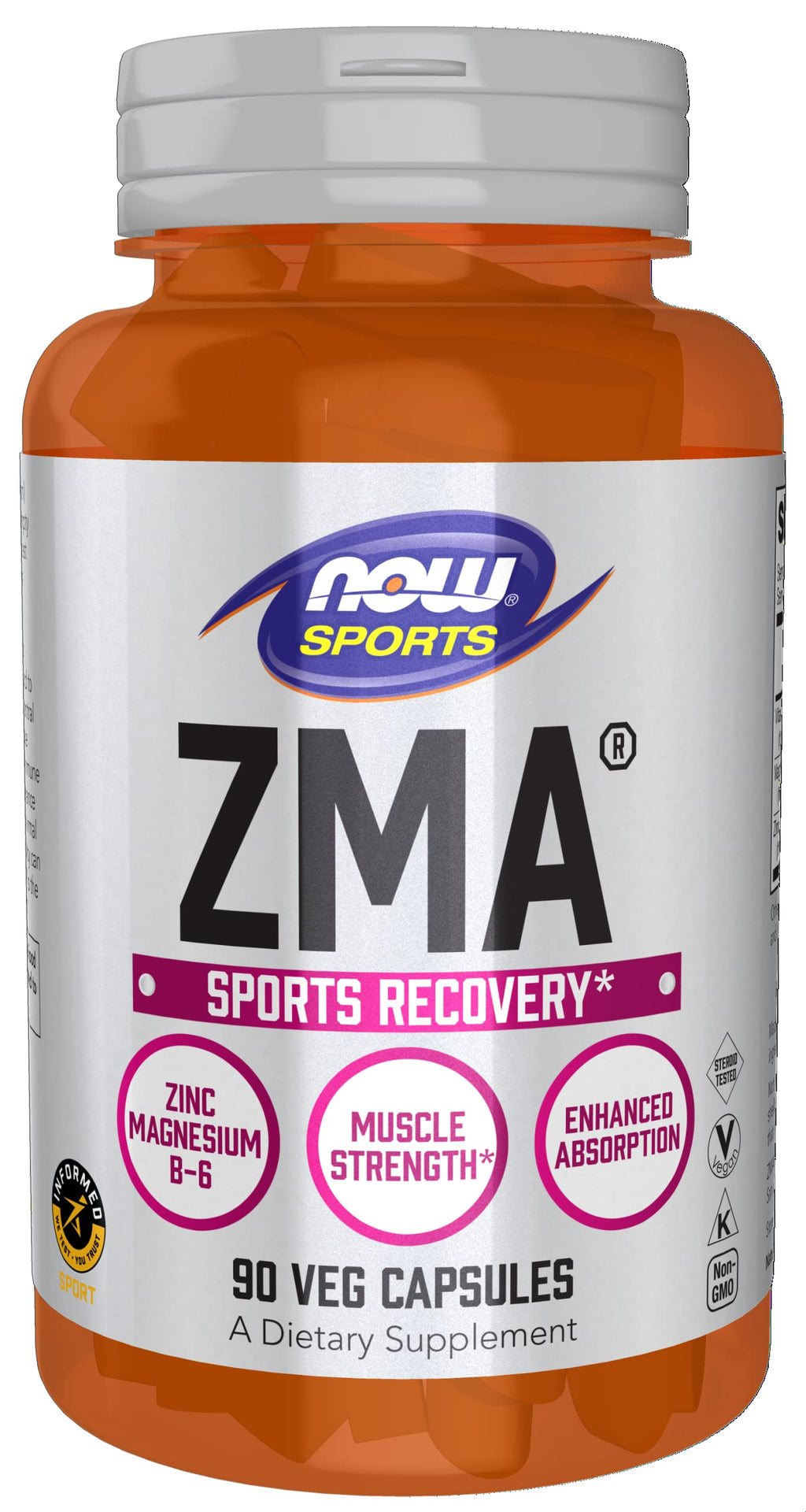 [Australia] - NOW Sports Nutrition, ZMA (Zinc, Magnesium and Vitamin B-6), Enhanced Absorption, Sports Recovery*, 90 Capsules 