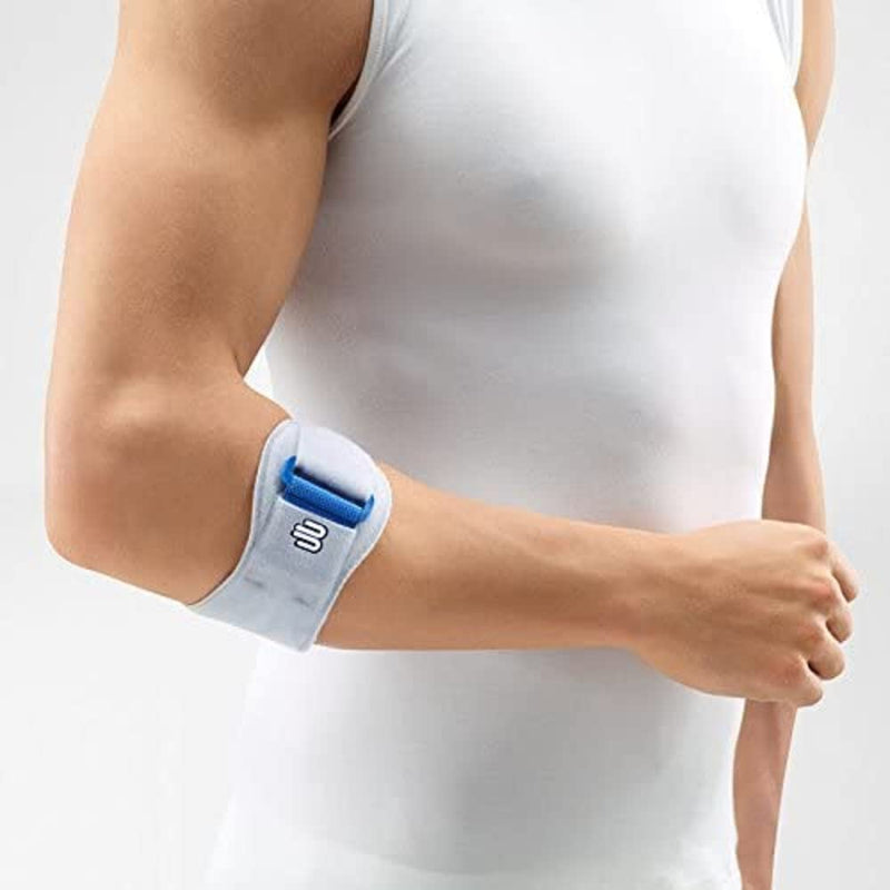 [Australia] - Bauerfeind - EpiPoint - Elbow Strap - Stabilizing Supports for Elbow Pain, Swelling and Injury, Tendon Pain Relief for Tennis & Golfer's Elbow, Muscle Irritation and Inflammation Titanium 