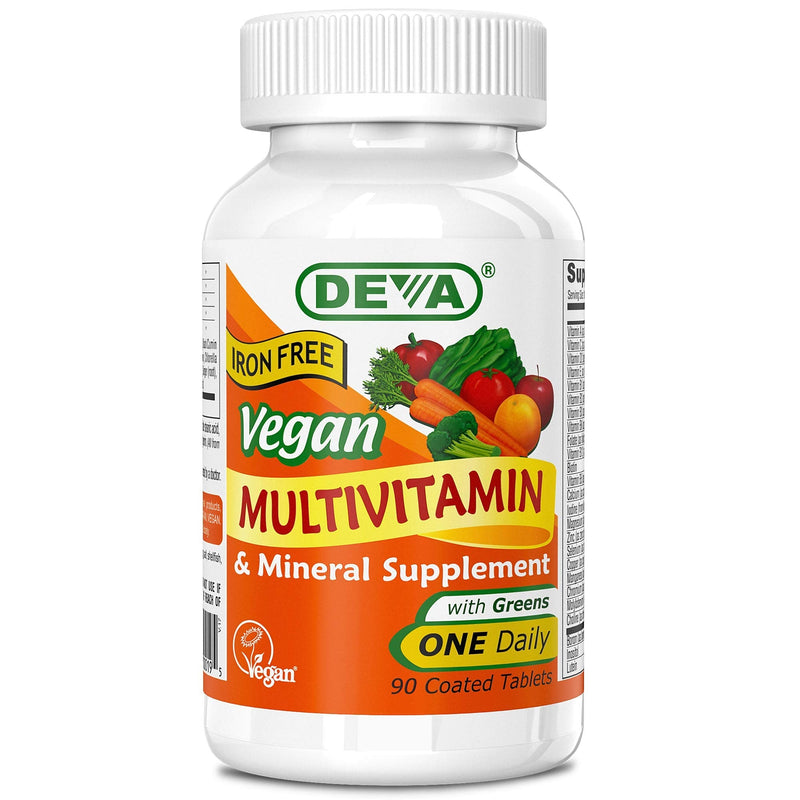 [Australia] - Deva Vegan Multivitamin and Mineral Supplement with Iron Free -- 90 Tablets 
