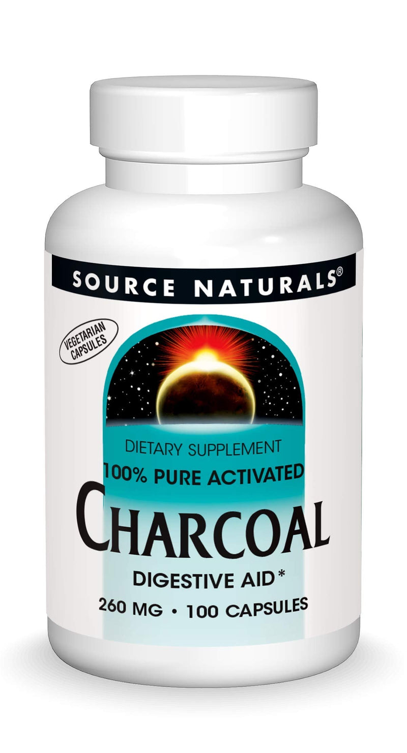 [Australia] - Source Naturals Charcoal, Digestive Aid, 100 Count 100 Count (Pack of 1) 