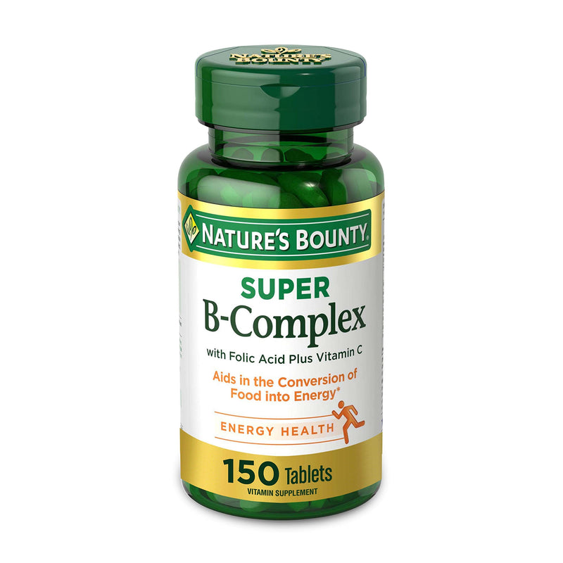 [Australia] - Nature’s Bounty Super B Complex with Vitamin C & Folic Acid, Immune & Energy Support, 150 tablets 