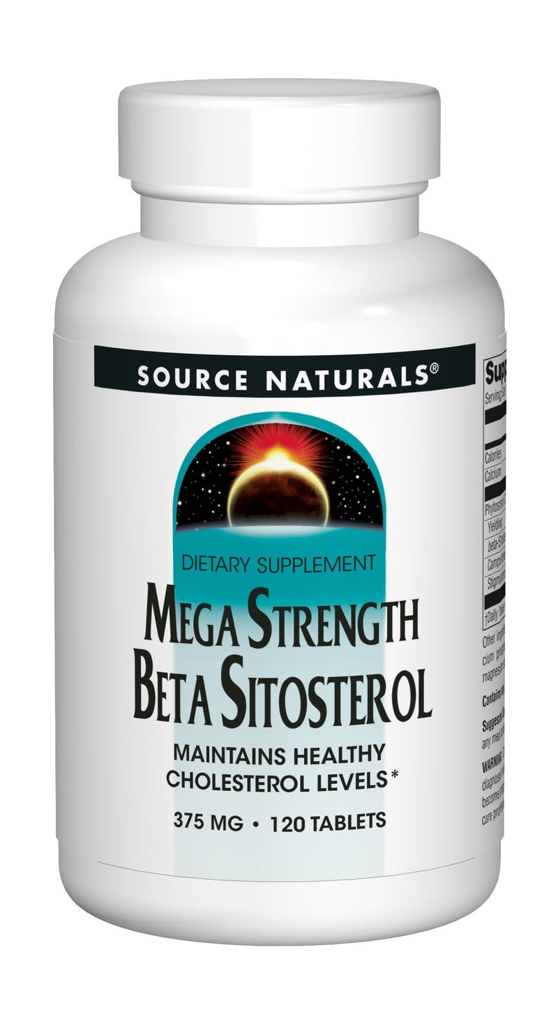 [Australia] - Source Naturals Mega Strength Beta Sitosterol 375mg Plant Sourced Healthy Cardiovascular & Cholesterol Support Supplement - 120 Tablets 