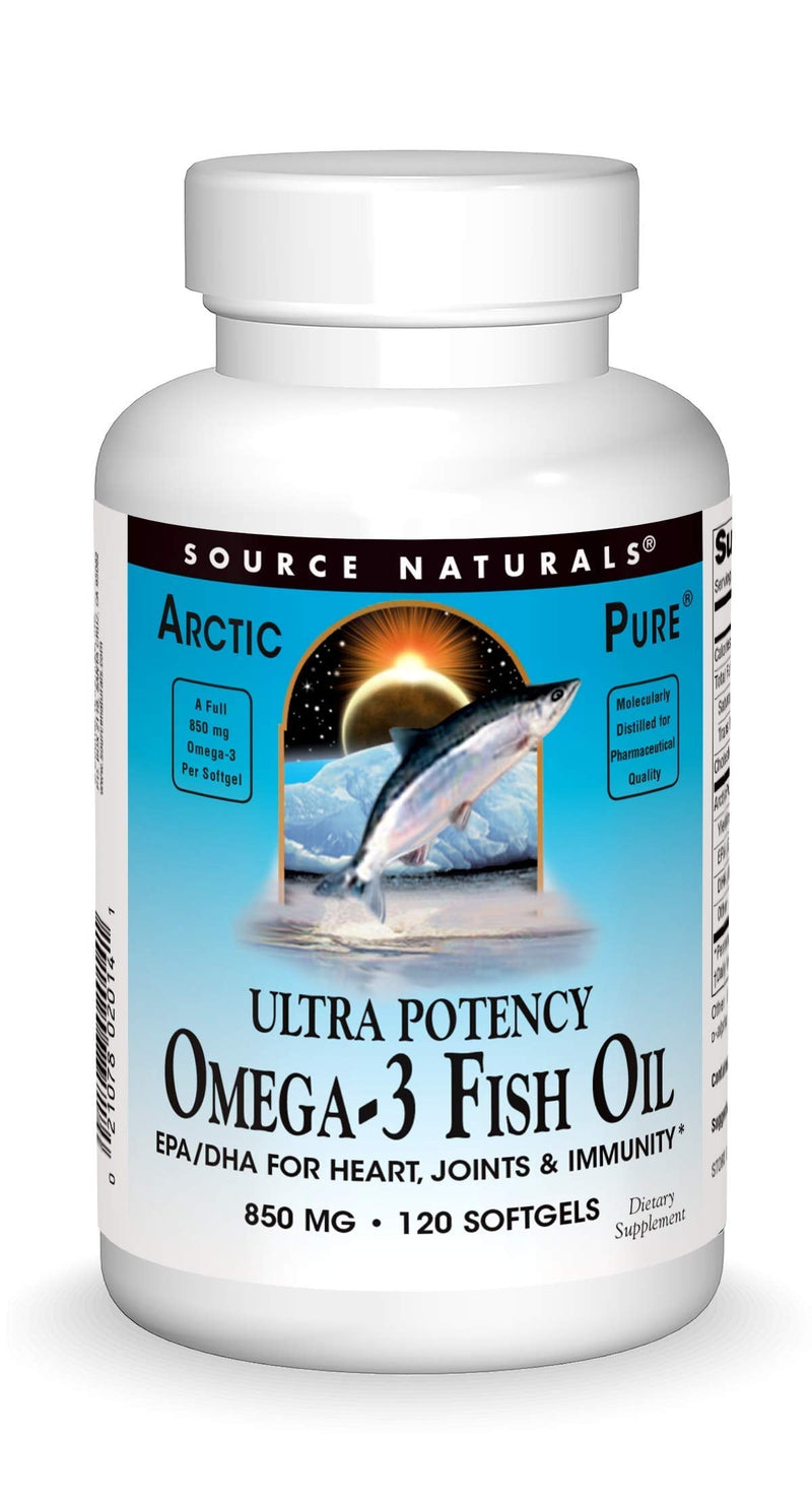 [Australia] - Source Naturals ArcticPure Ultra Potency 850 mg Omega-3 Fish Oil - 120 Softgels 120 Count (Pack of 1) 