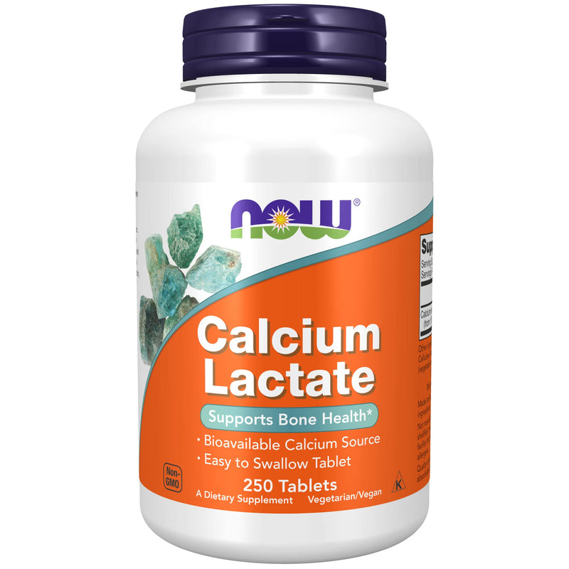 [Australia] - NOW Supplements, Calcium Lactate, Supports Bone Health, Easy to Swallow Tablet, 250 Tablets 