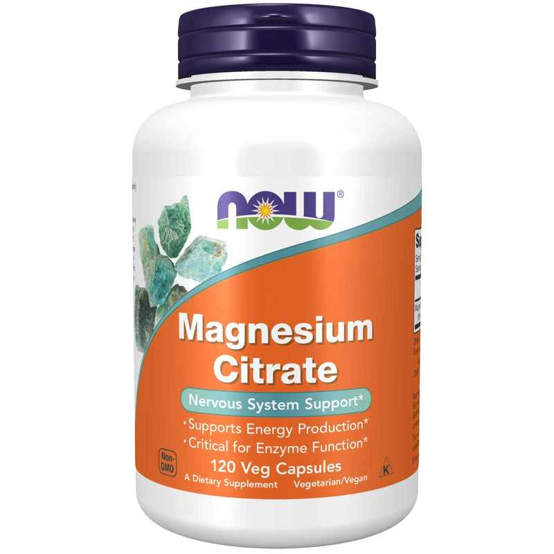 [Australia] - NOW Supplements, Magnesium Citrate, Enzyme Function*, Nervous System Support*, 120 Veg Capsules 120 Count (Pack of 1) 