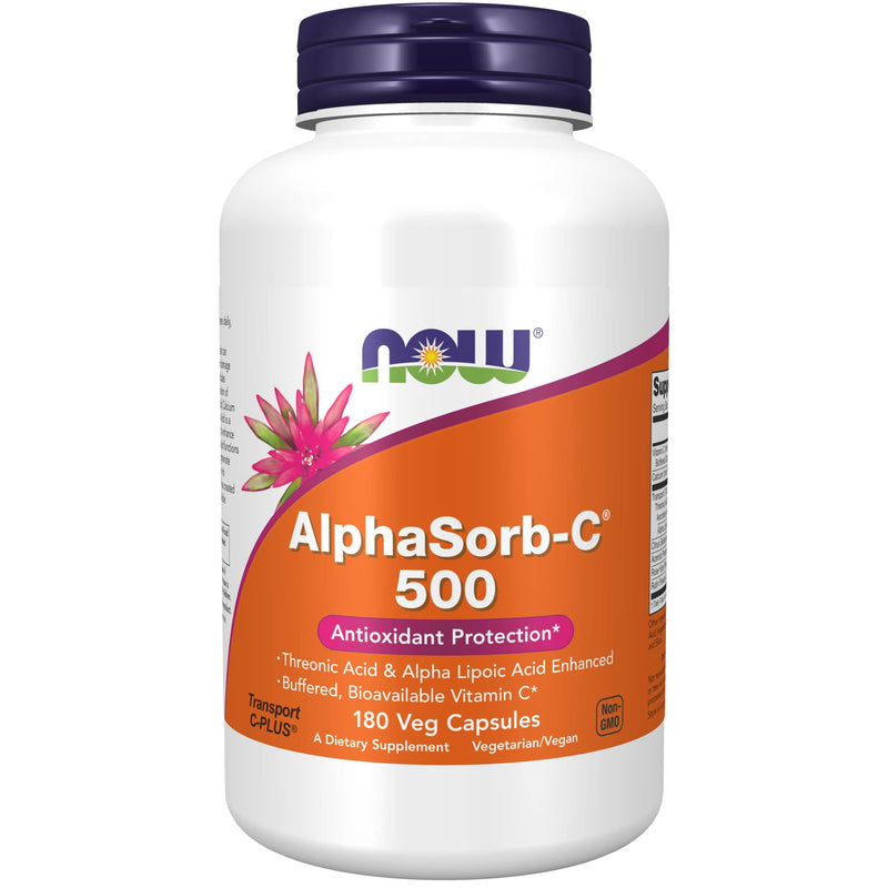 [Australia] - NOW Supplements, AlphaSorb-C™ 500 mg with Threonic Acid & Alpha Lipoic Acid Enhanced, 180 Veg Capsules 