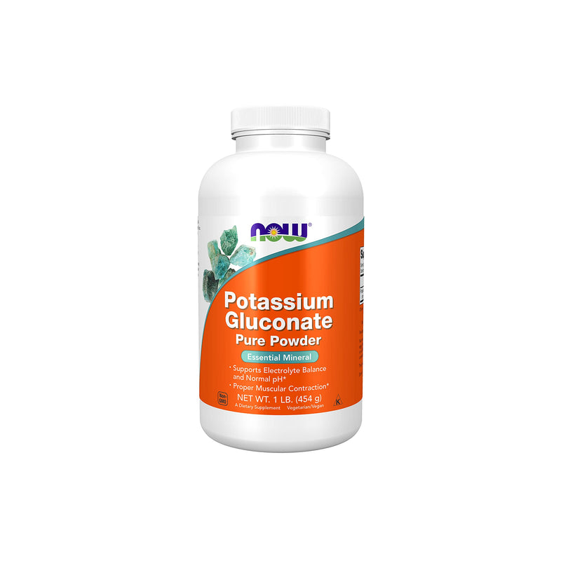 [Australia] - NOW Supplements, Potassium Gluconate Pure Powder 175 mg, Essential Mineral*, 1-Pound 