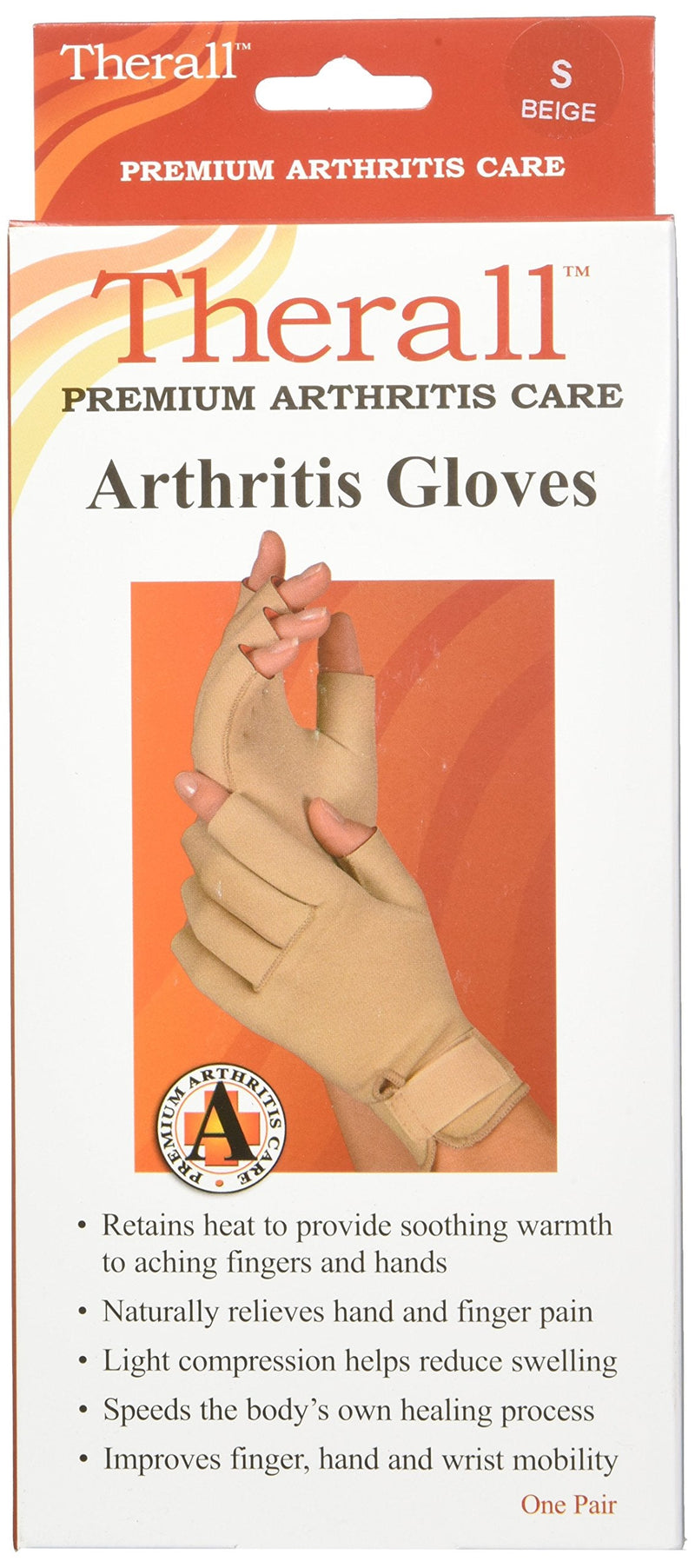 [Australia] - Therall Arthritis Gloves, Beige, Small Small (1 Pair) 