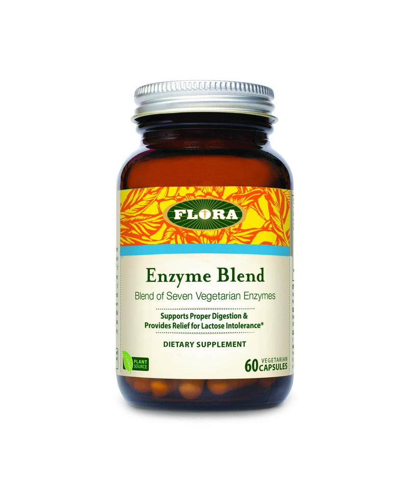 [Australia] - Flora - Enzyme Blend of Seven Vegetarian Enzymes, Supports Optimal Digestion of Proteins, Fast, Carbs, Fiber and Complex Sugars, Provides Relief from Lactose Intolerance, 60 Vegetarian Capsules 60 Count (Pack of 1) Standard Packaging 