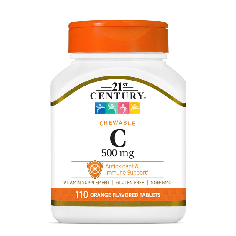 [Australia] - 21st Century Vitamin C 500 mg Chewable Tablets, Orange, 110 Count 