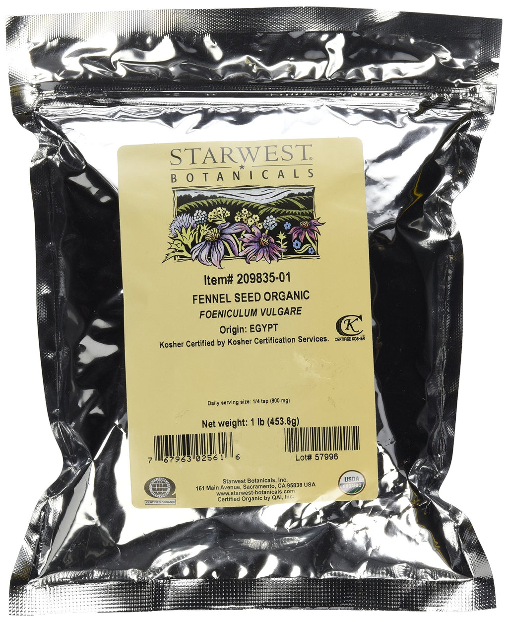 [Australia] - Starwest Botanicals Organic Fennel Seeds, 1 Pound 