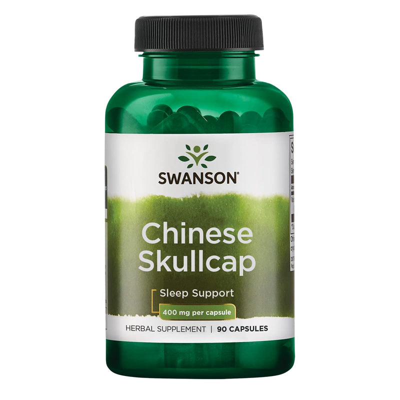 [Australia] - Swanson Full-Spectrum Chinese Skullcap Relaxation Sleep Support 400 Milligrams 90 Capsules 1 