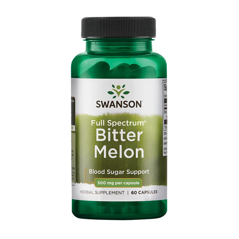 [Australia] - Swanson Full Spectrum Bitter Melon (Momordica) Blood Glucose Support 500 Milligrams 60 Capsules (Pack of 1) 