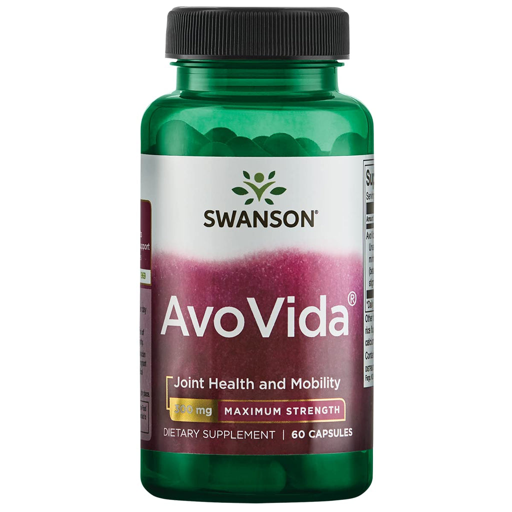 [Australia] - Swanson Avocado Soy AvoVida Maximum Strength ASU Supplement for Joints 300 mg 60 Capsules 1 