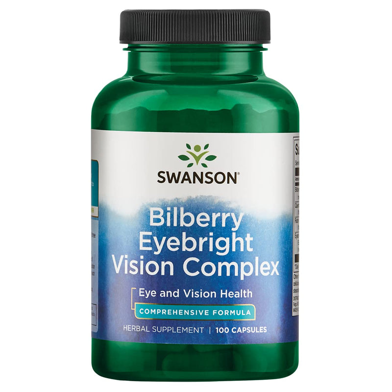 [Australia] - Swanson Bilberry Eyebright Vision Complex - Herbal Supplement Promoting Eye Support & Overall Vision Health - May Support Healthy Cholesterol Levels Already Within The Normal Range - (100 Capsules) 