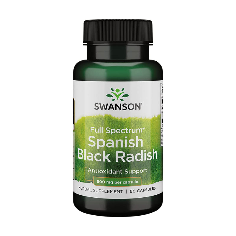 [Australia] - Swanson Spanish Black Radish - Herbal Supplement Promoting Liver Maintenance, Digestive Support, & Pulmonary Health - Natural Formula Supporting Total Body Protection - (60 Capsules. 500mg Each) 1 
