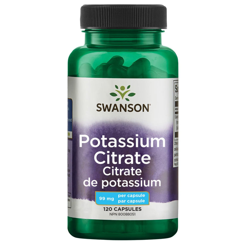 [Australia] - Swanson Potassium Citrate - Mineral Supplement Promoting Heart Health & Energy Support - Aids Optimal Nerve & Kidney Function with Natural Ingredients - (120 Capsules, 99mg Each) 1 