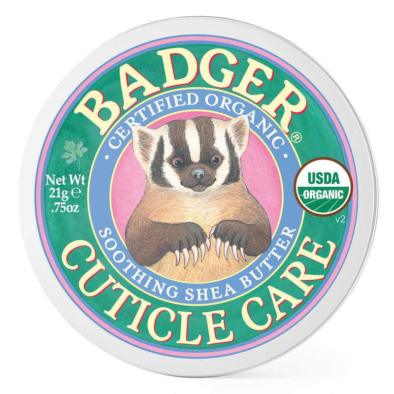 [Australia] - Badger - Cuticle Care, Soothing Shea Butter Cuticle Balm, Certified Organic, Nourish and Protect Cuticles and Nails, Fingernail Care, Protect Dry Splitting Cuticles, 0.75 oz 0.75 Ounce (Pack of 1) 