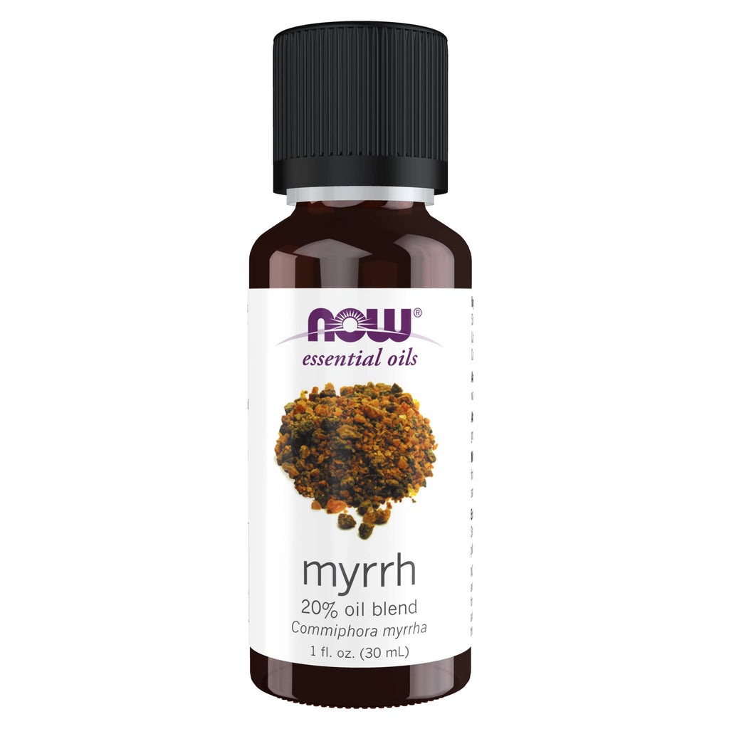 [Australia] - NOW Essential Oils, Myrrh Oil Blend, Meditative Aromatherapy Scent, Steam Distilled, 100% Pure, Vegan, Child Resistant Cap, 1-Ounce 