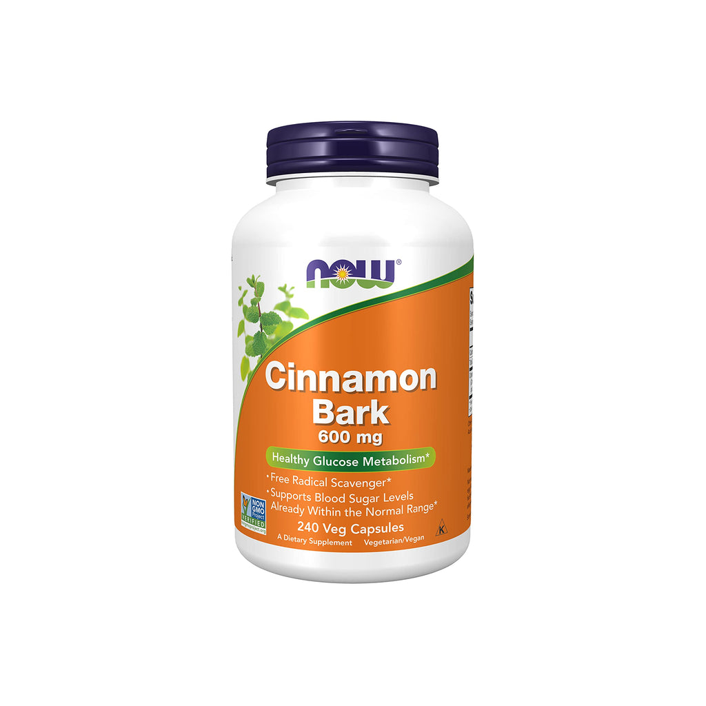 [Australia] - NOW Supplements, Cinnamon Bark 600 mg, Non-GMO Project Verified, Healthy Glucose Metabolism*, 240 Veg Capsules 240 Count (Pack of 1) 