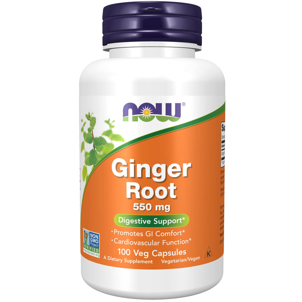 [Australia] - NOW Supplements, Ginger Root (Zingiber officinale) 550 mg, Digestive Support*, 100 Veg Capsules 100 Count (Pack of 1) 