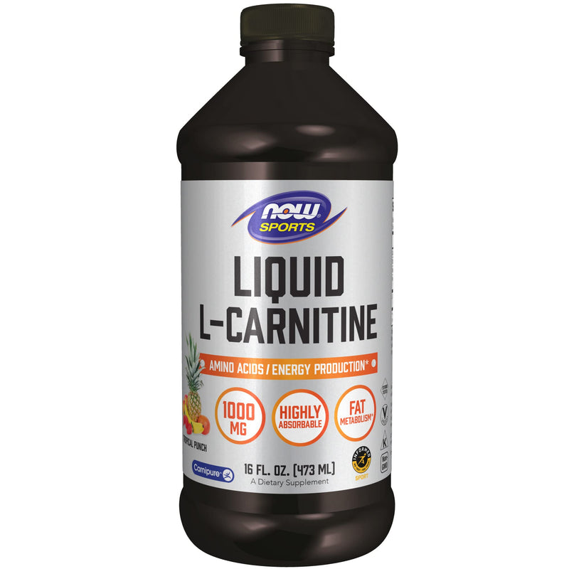 [Australia] - NOW Sports Nutrition, L-Carnitine Liquid 1,000 mg, Highly Absorbable, Tropical Punch, 16-Ounce 