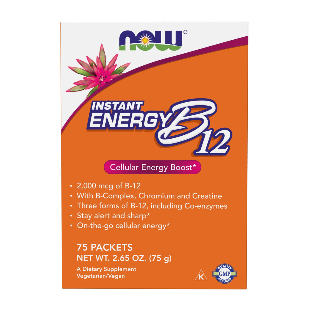 [Australia] - NOW Supplements, Instant Energy B-12 (2,000 mcg of B-12 per packet), Cellular Energy Boost*, 75 Packets 