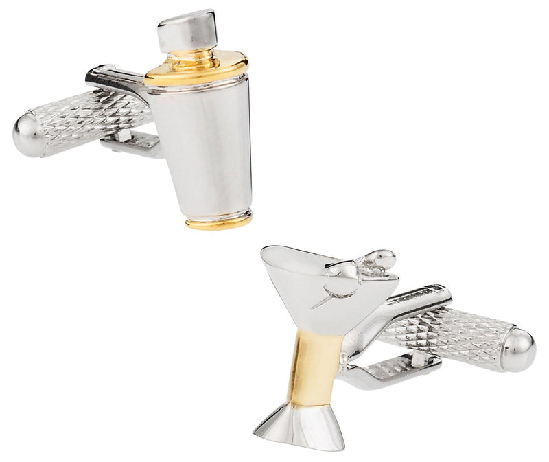 [Australia] - Cuff-Daddy Martini Shaker and Glass Cufflinks with Presentation Box 