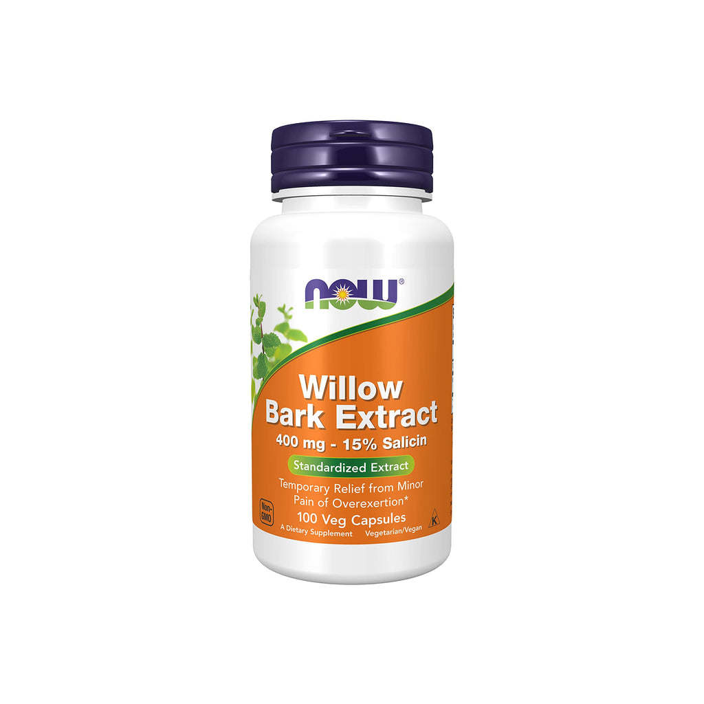 [Australia] - NOW Supplements, White Willow Bark 400 mg with 15% Salicin, Standardized Extract, 100 Veg Capsules 100 Count (Pack of 1) 