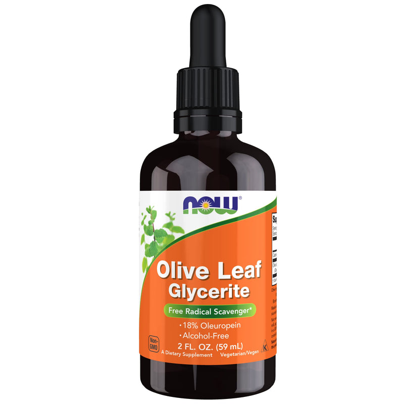 [Australia] - NOW Supplements, Olive Leaf Glycerite Liquid, 18% Oleuropein, Dropper Included, Free Radical Scavenger*, 2-Ounce 