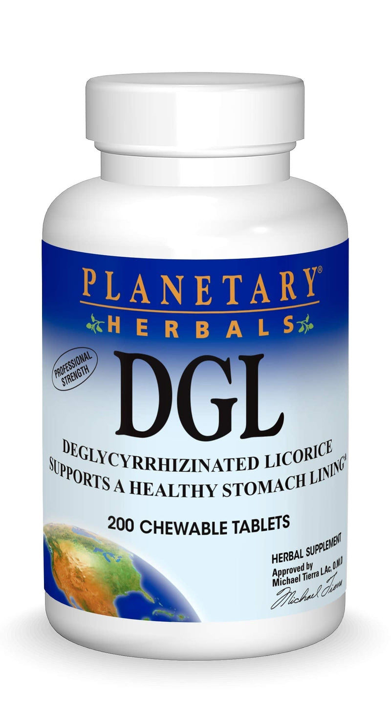 [Australia] - Planetary Herbals DGL Deglycyrrhizinated Licorice, Supports a Healthy Stomach Lining,200 Tablets 200 Count (Pack of 1) 