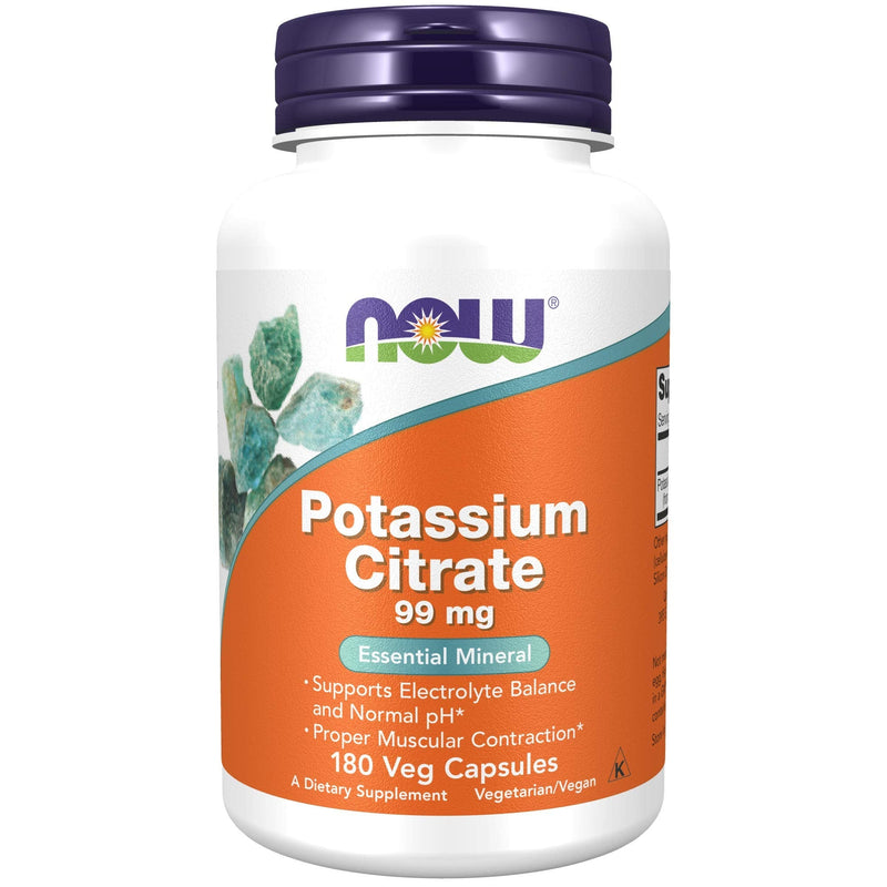 [Australia] - NOW Supplements, Potassium Citrate 99 mg, Supports Electrolyte Balance and Normal pH*, Essential Mineral, 180 Veg Capsules 