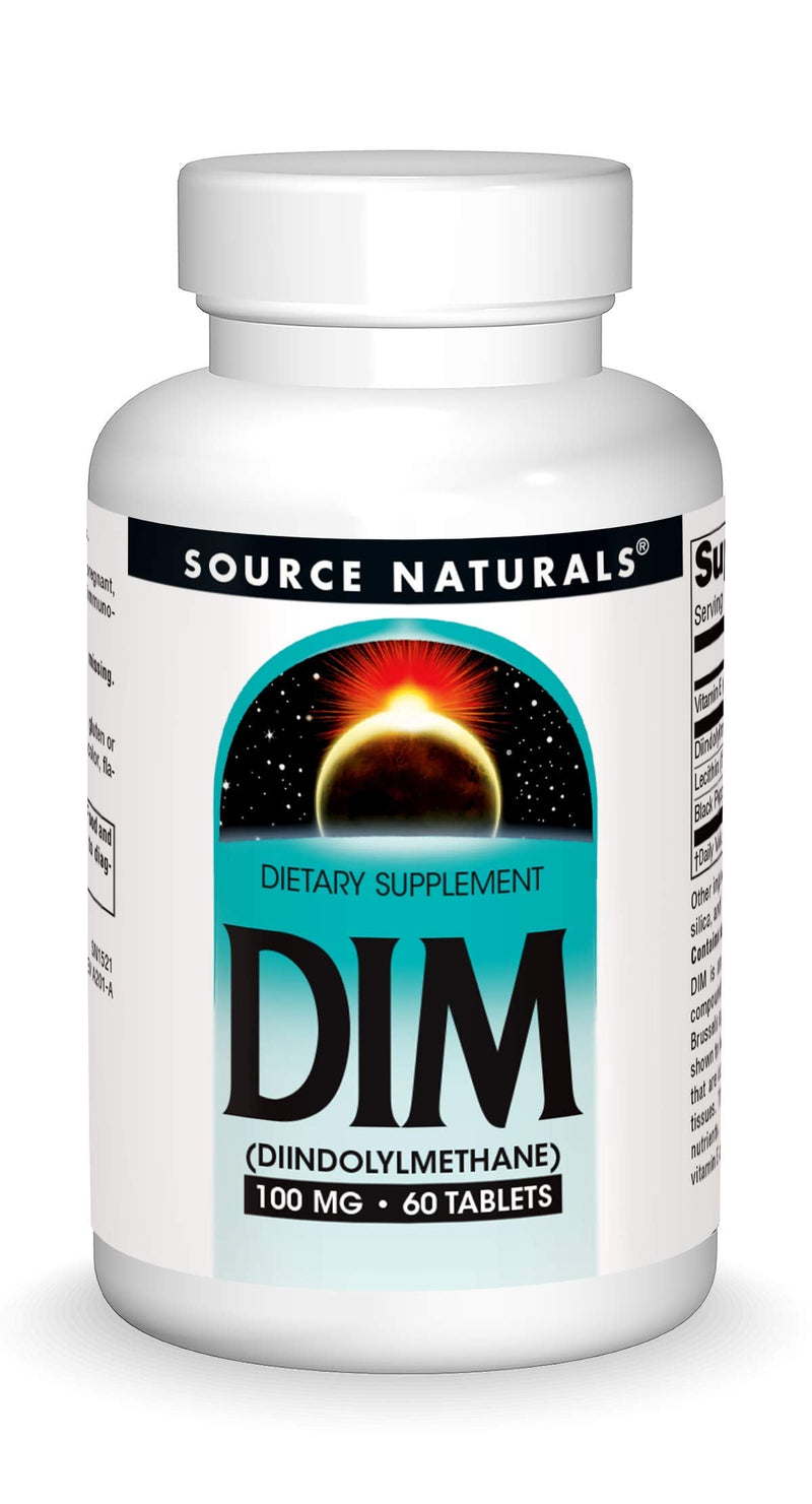 [Australia] - Source Naturals DIM, Diindolylmethane 100mg with BioPerine, Vitamin E & More - 60 Tablets 