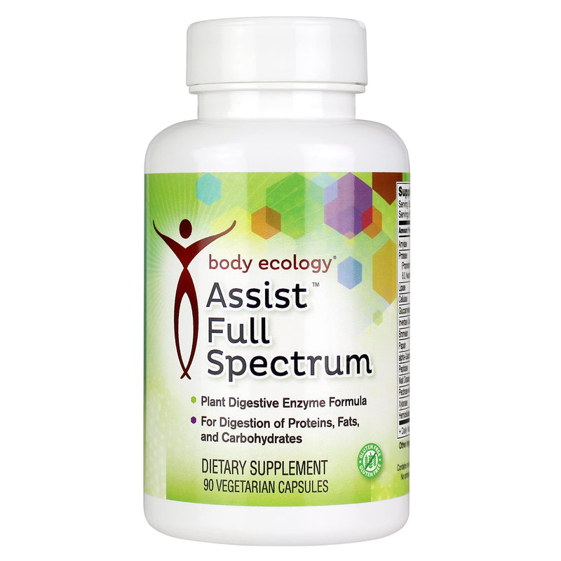 [Australia] - Body Ecology Assist Full Spectrum Enzymes | Plant Digestive Enzyme Supplement | Supports Healthy Digestion & Absorbs Nutrients | 90 Vegetarian Capsules 