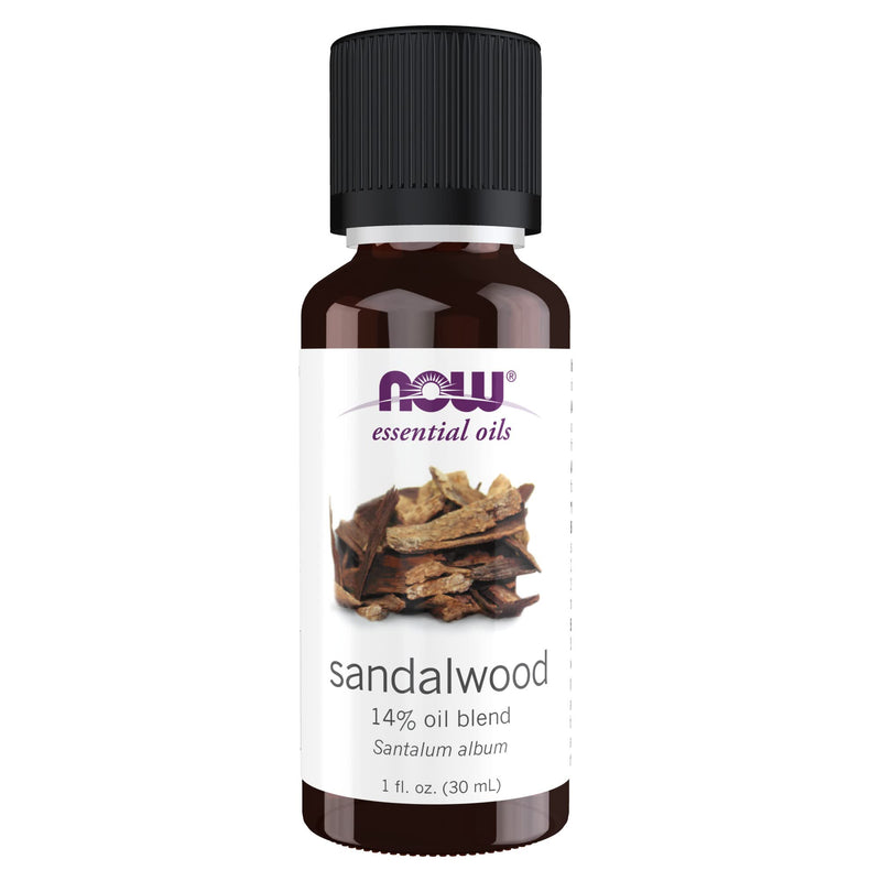 [Australia] - NOW Essential Oils, Sandalwood Oil, 14% Blend of Pure Sandalwood Oil in Pure Jojoba Oil, Grounding Essential Aromatherapy, Child Resistant Cap, 1-Ounce 