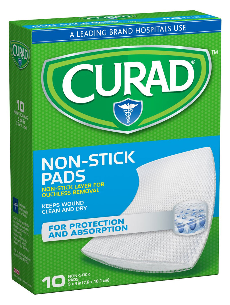 [Australia] - Curad Non-Stick Pads, 3 Inches X 4 Inches 10 Count 